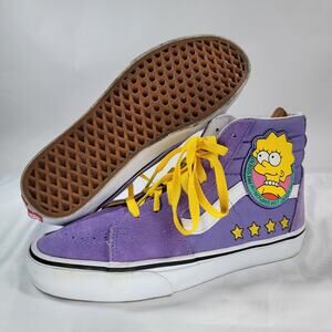 Vans Sk8-Hi Lisa Simpson For President Purple & Yellow Women 9/ Men 7.5 Sneakers